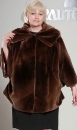 женский коричневый полушубок из бобра luxury (модель с широкими рукавами на молнии)