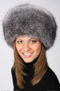 шапка из меха серебристо чёрной лисы, женские головные уборы