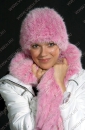 шапка из вязаного меха кролика розового цвета, женские головные уборы
