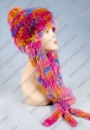 детская разноцветная шапка с помпоном из вязаного меха, головные уборы, меховые изделия