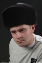 норковая шапка ушанка классической модели чёрного цвета вид спереди, головные уборы из меха